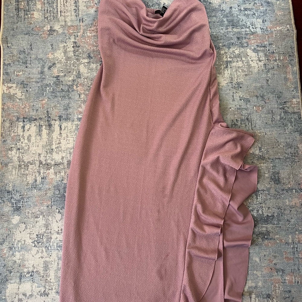 Medium lavender flare dress, with split from Forever 21